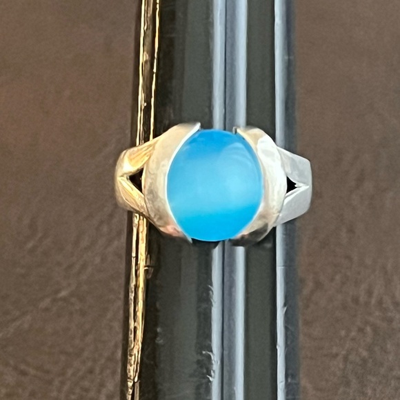 🔴SOLD🔴 Vintage sterling silver ring with eight interchangeable cats eye ring - Picture 9 of 16